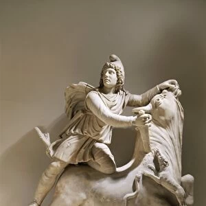 Sculptural group with Mithras sacrificing bull, from Rome