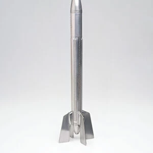 Silver model of Soviet Unions first two-stage rocket, 1930