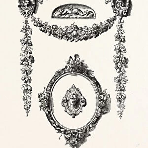 STAMPE LEATHER ORNAMENTS, BY LEAKE, 1851 engraving