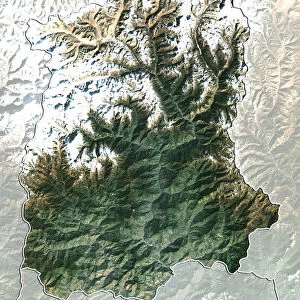 State of Sikkim, India, True Colour Satellite Image