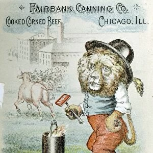 Trade card for the Fairbank Canning Company, Chicago, Illinois, c1890. Lion Brand corned beef