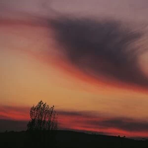 Turkey, Cappadocia, Goreme, sunset with cloud