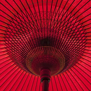 Underneath red umbrella close to Ryoanji Temple, Kyoto Japan 1