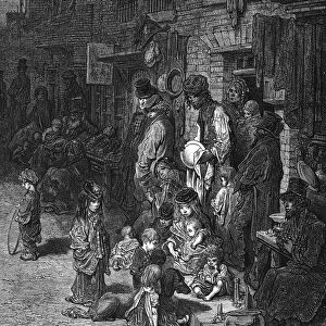 Wentworth Street, Whitechapel, the poor Jewish quarter of the city: From Gustave Dore
