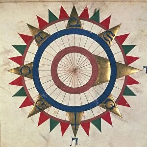 Wind rose from Andrea Bianco, Nautical Atlas, 1436