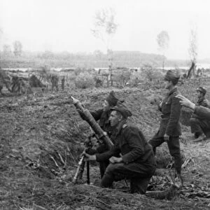 World war 2, soldiers of the fourth romanian army during an attack at debrecen, hungary, 1944