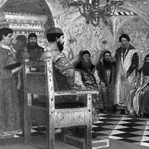 Zemsky sobor c, 1645 under tsar alexis (aleksei mikhailovich romanov), consultation with a council of boyars