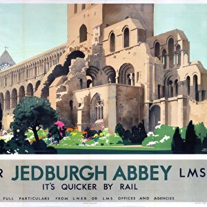 Jedburgh Abbey, LNER / LMS poster, 1923-1947