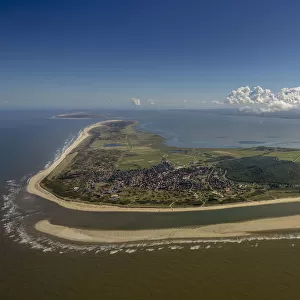 Aerial view, sandbank, Langeoog, island in the North Sea, East Frisian Islands, Lower Saxony, Germany