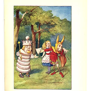 Alice, King and messenger illustration, (Alices Adventures in Wonderland)
