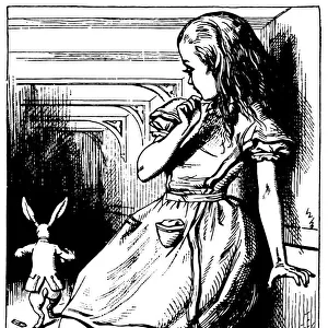 Alice and Rabbit illustration, (Alices Adventures in Wonderland)