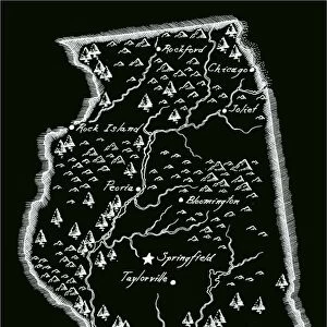Antique Illinois Map