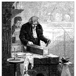Antique illustration of scientific discoveries, electricity and magnetism: Cruikshank