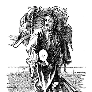 Antique illustration of street vendor