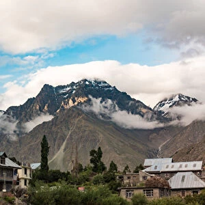 Beautiful scenics of Jispa village and tourist resort with mountain, Himachal Pradesh, India