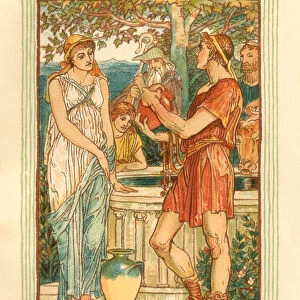 Bellerophon at the fountain - Greek mythology