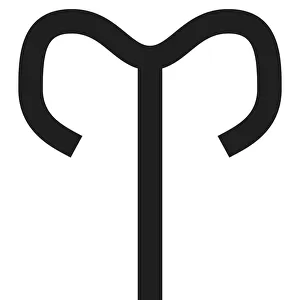 Black and White Illustration of Aries zodiac sign