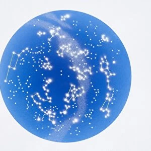 Celestial sphere showing southern constellation