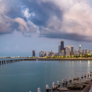 Chicago Skyline At Twilight