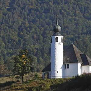 Church of St. Vinzenz in Weissenbach on the Alpenstrasse Road, Berchtesgadener Land, Upper Bavaria, Bavaria, Germany, Europe
