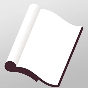 Digital illustration of blank page in open book