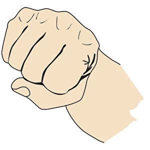 Digital illustration of punching fist