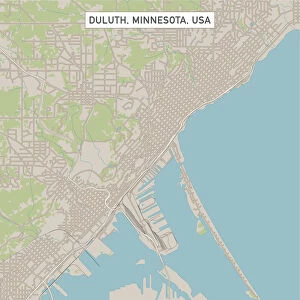 Duluth Minnesota US City Street Map
