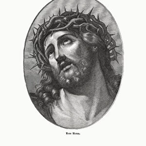 Ecce Homo, painted by Guido Reni, wood engraving, published in 1894