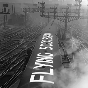 Flying Scotsman painted on the carriage roof of the famous train to enable the