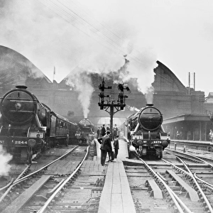 Gresley Pacific locomotives at Kings Cross station, London, circa 1926