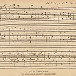 Handwritten manuscript by Ludwig van Beethoven, facsimile, published 1885