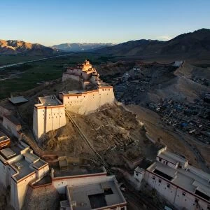 The high angle view of Gyantse Dzong, Tibet, China