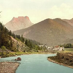 Hinterrisstal in Bavaria, Tyrol, Germany, Historical, photochrome print from the 1890s