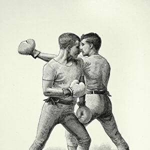 History of Boxing, two boxers, positions, slipping, Victorian combat sports, 19th Century