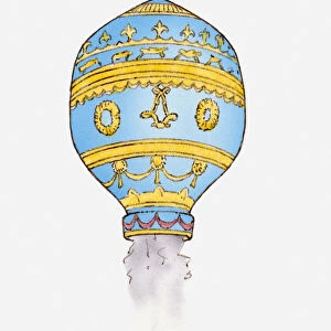 Illustration of Montgolfier brothers hot air balloon