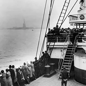 Immigrants Approaching Statue of Liberty