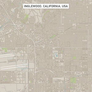 Inglewood California US City Street Map