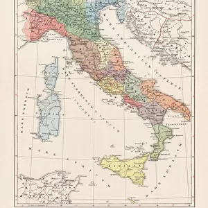 Italy until the time of Emperor Augustus, lithograph, published 1897