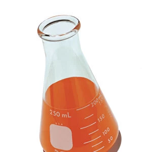 Laboratory Container With Orange Liquid