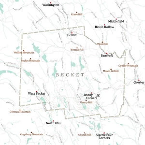 MA Berkshire Becket Vector Road Map
