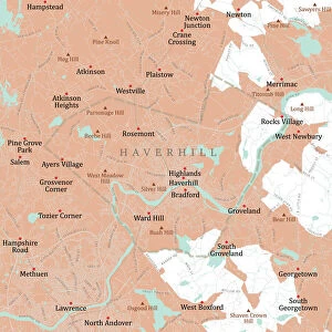 MA Essex Haverhill Vector Road Map