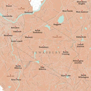 MA Middlesex Tewksbury Vector Road Map