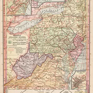Map of middle atlantic states 1889