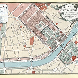 Map, Plan of the Paris Exposition Universelle of 1889, France