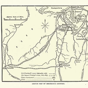 Map of Sekhukhune King of the Marota country, Southern Africa