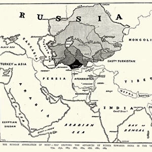 Map showing the Russian annexation of Merv, 1884