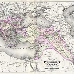 Map of Turkey and Greece 1894