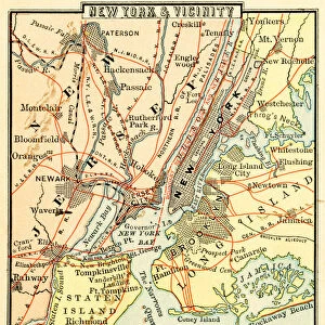 New York and Vicinity Map 1881