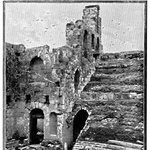 Odeon of Herodes Atticus at the Acropolis of Athens in Athens, Greece - 19th Century