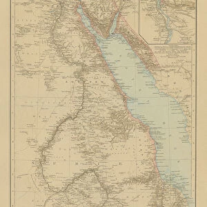 Old engraved map of Egypt